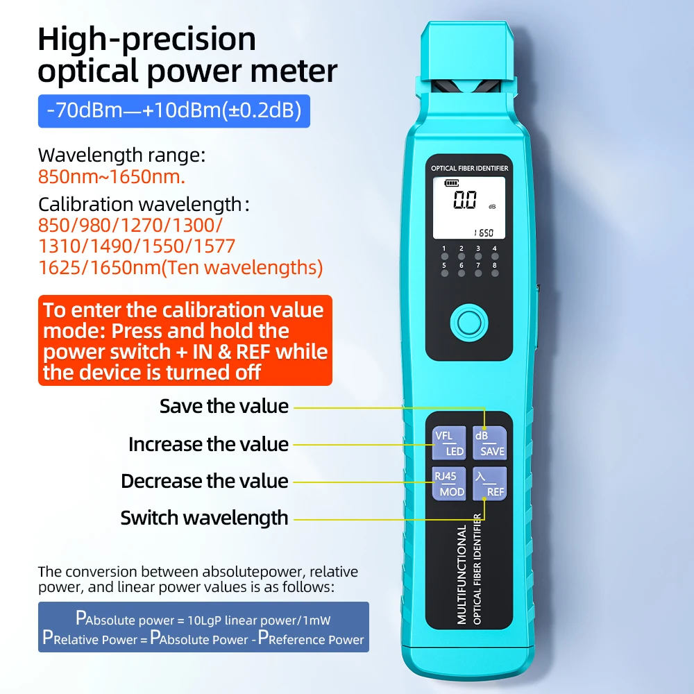 Multifunctional  Fiber Identifier With OFI OPM VFL RJ45 Cable Locator Built In 10mw Visual