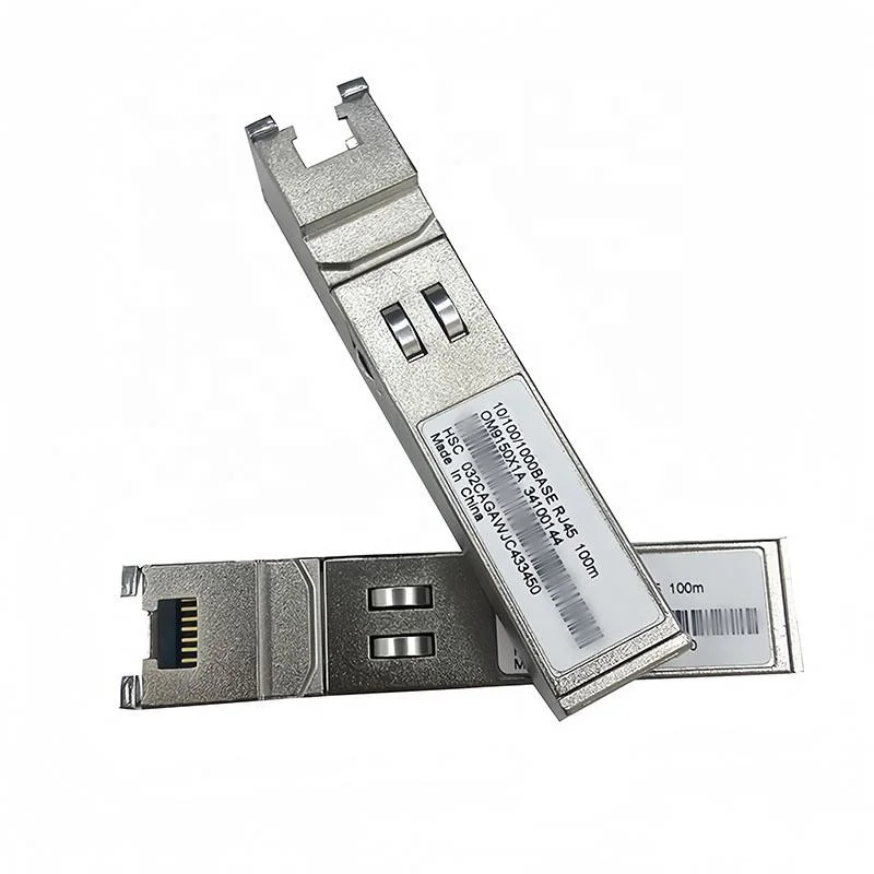 High Quality 1.25G 30m/100m Copper SFP Module 100/1000/10000Mbps Wireless Lan RJ45 Network Fiber Optic Transceiver DC 12V Power-boxintelecom