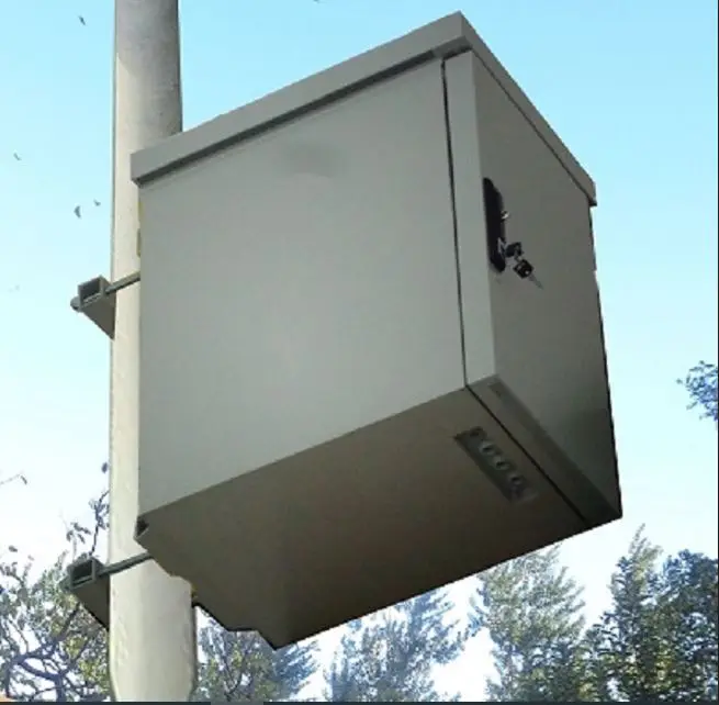 Galvanized Steel 6U Outdoor Telecom Cabinet Pole or Wall Mounted Electrical Enclosure Control Box-boxintelecom