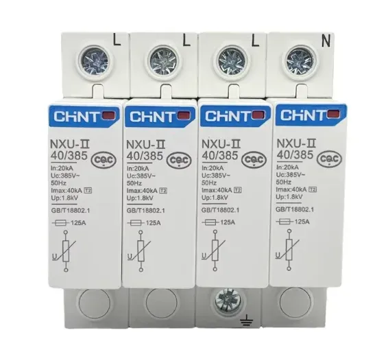 NU6-II 100KA/4P Surge Protection Device 385V AC 4 Pole Lightning Protector DIN Rail Mount