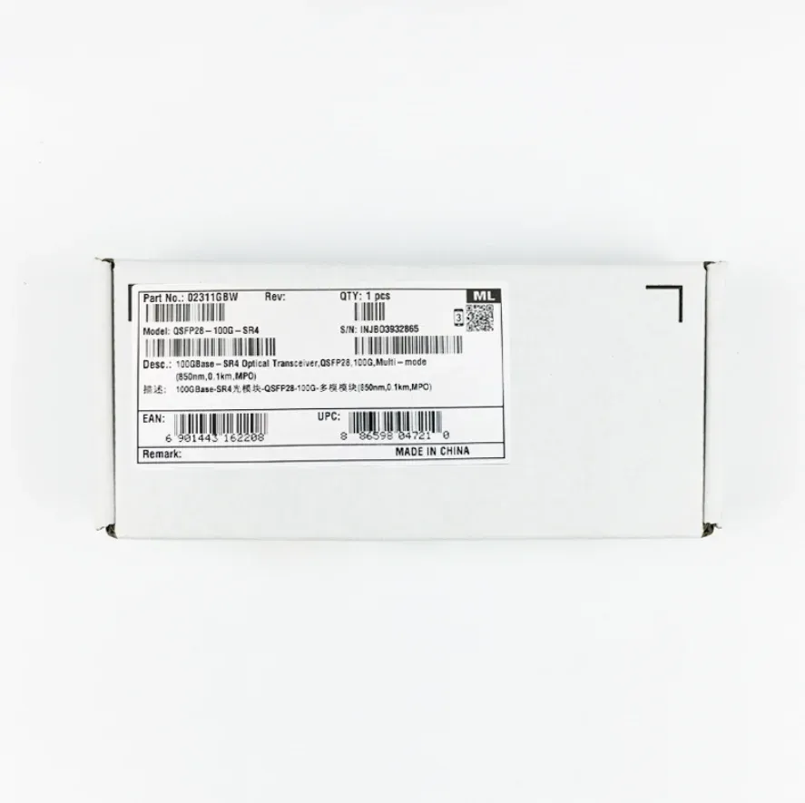 QSFP28-100G-SR4 Optical Module 850nm-0.1km Multimode MPO Interface 02311GBW Original Package-boxintelecom