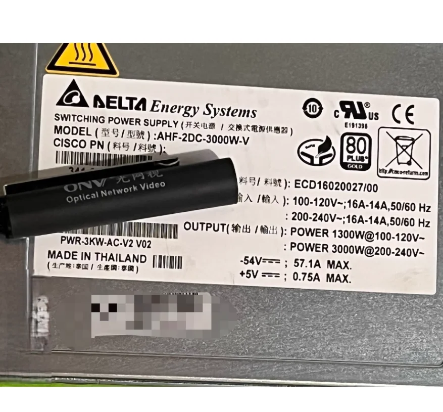 Cisco PWR-3KW-AC-V2 3000W AC Power Module, Redundant Hot-swappable, Original and Authentic