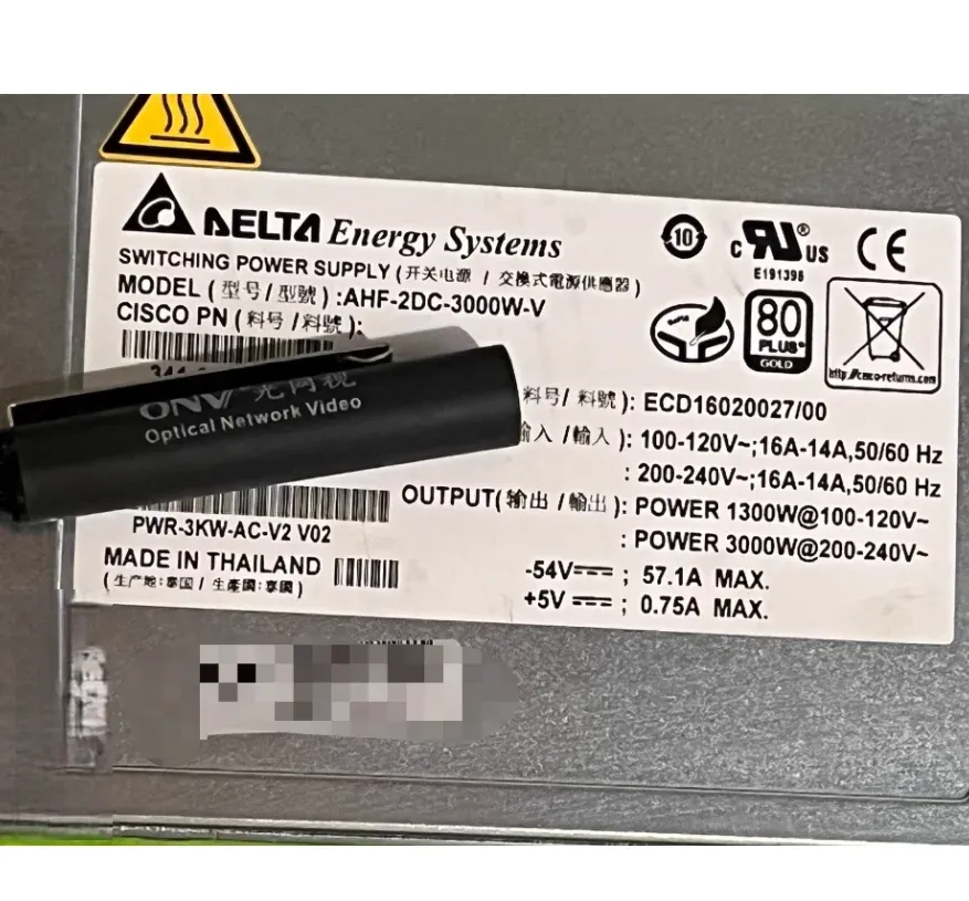 Cisco PWR-3KW-AC-V2 3000W AC Power Module, Redundant Hot-swappable, Original and Authentic