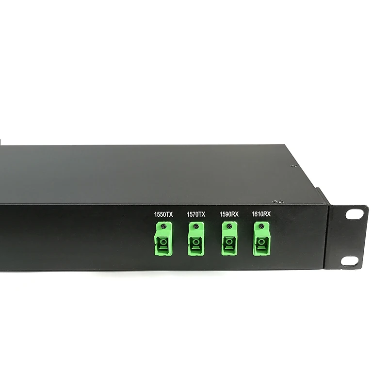 1U Rack Mount 4-Channel Fiber Optic CWDM MUX DEMUX with SCAPC Adaptor 1550 & 1610nm for Optical Network Equipment