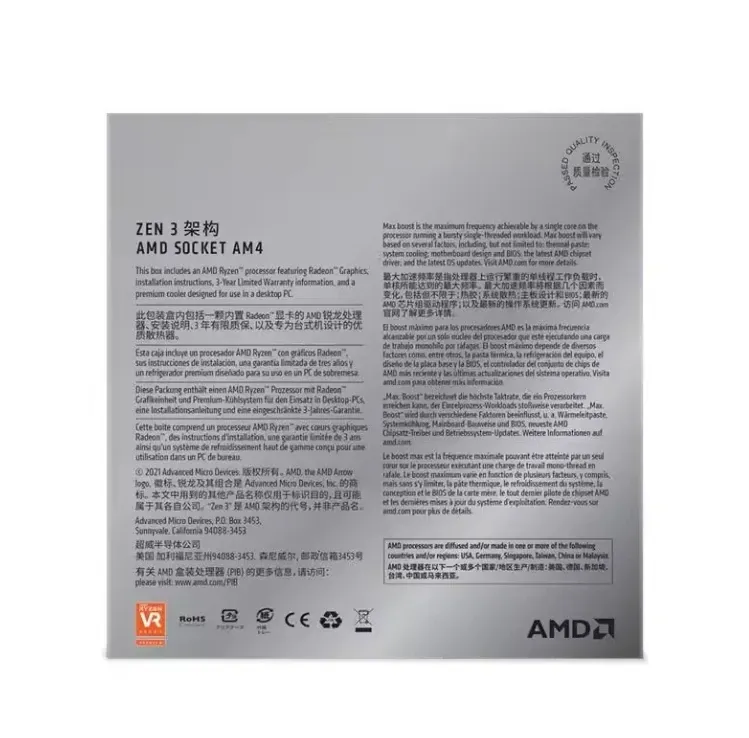 A-M-D 3.9GHz 6 Core 12 Thread AM4 Games CPU for Desktop Computer Motherboard New Original Box AMD R5 5600G-boxintelecom