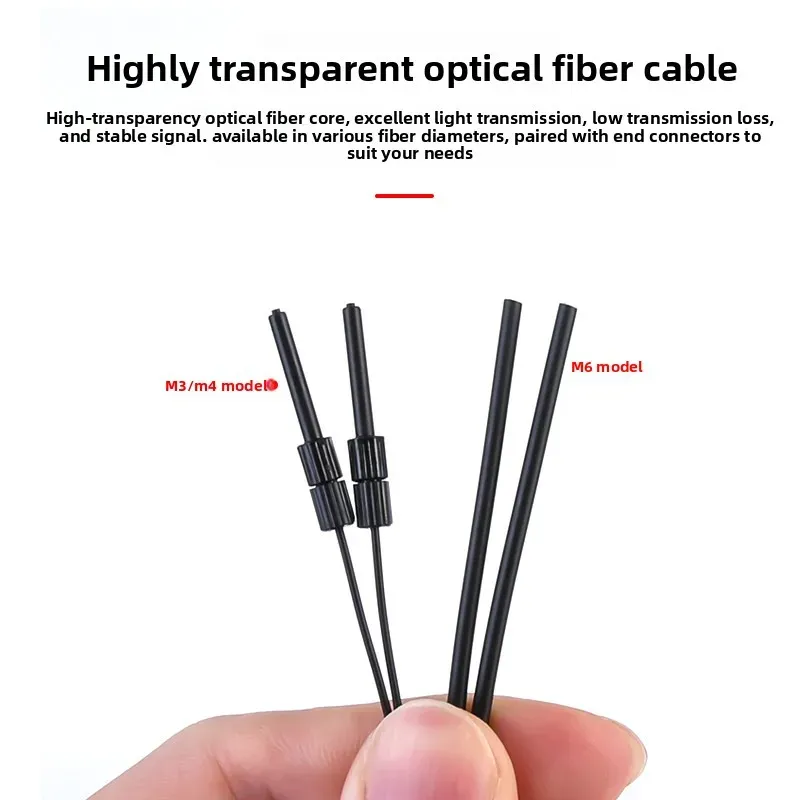 M4 M6 Fiber Optic Sensor Diffuse Reflection & Through Beam Type High Precision Elbow Ampli