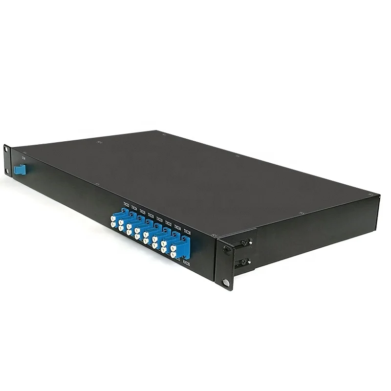 5G Fiber Optic Passive Equipment Rack Mount 100ghz MUX DEMUX 1270nm 1610nm 16 Channel DWDM with  Fiber Adapter Connectors-boxintelecom