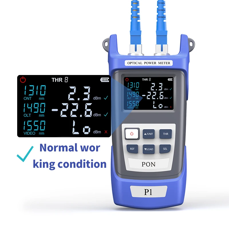 P1 Optical Power Meter Fiber FTTH OPM Multi-Interface Light Failure Tester with POE Network 850-1625nm SC/FC/ST-boxintelecom
