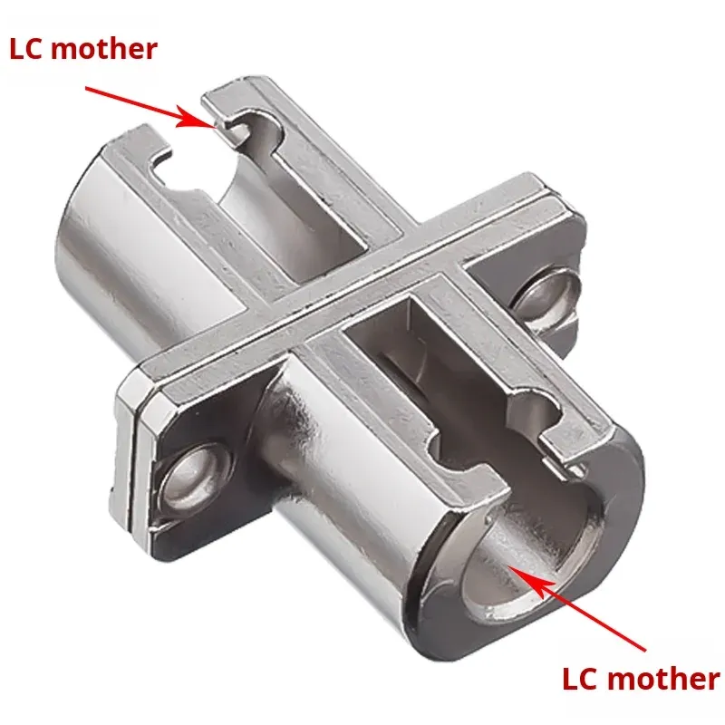 Single-Mode LC Fiber Adapter Metal Flange Single-Core Telecom Grade Coupler
