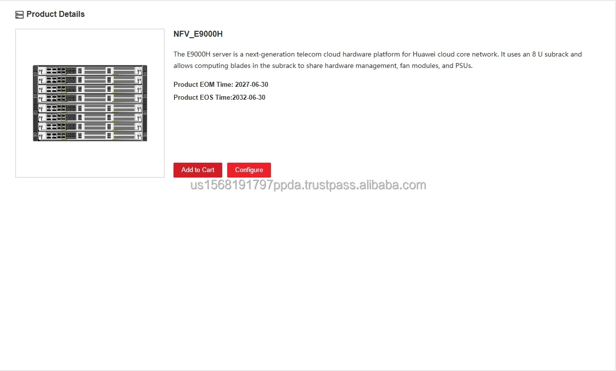 02315ETY E9000H HW B/N 2xKunpeng 920 64-Core 2.6GHz 16x32G Memory 6x10GE/25GE Ports TPM2.0 IMS+EPC-boxintelecom
