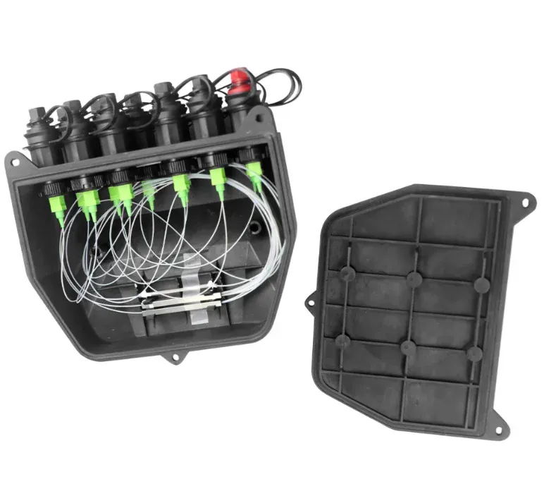 Black Waterproof 12-Port SC Fiber Optic Distribution Box, IP68 Outdoor Pre-Connected FTTH/FTTx Terminal Box-boxintelecom