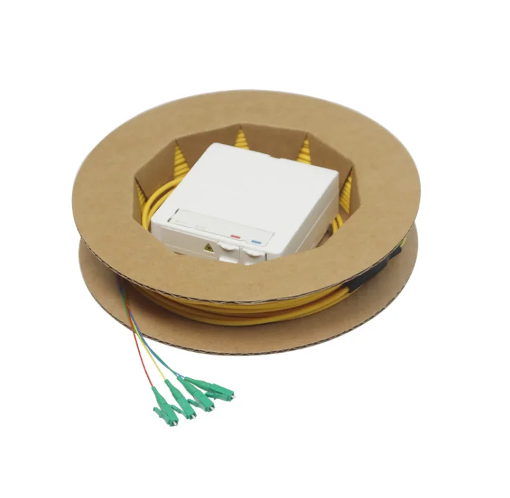ONT Pre-Terminated Wall Outlet with 4 Cores LC/APC Connector Fiber Rosette Box for FTTX Ac