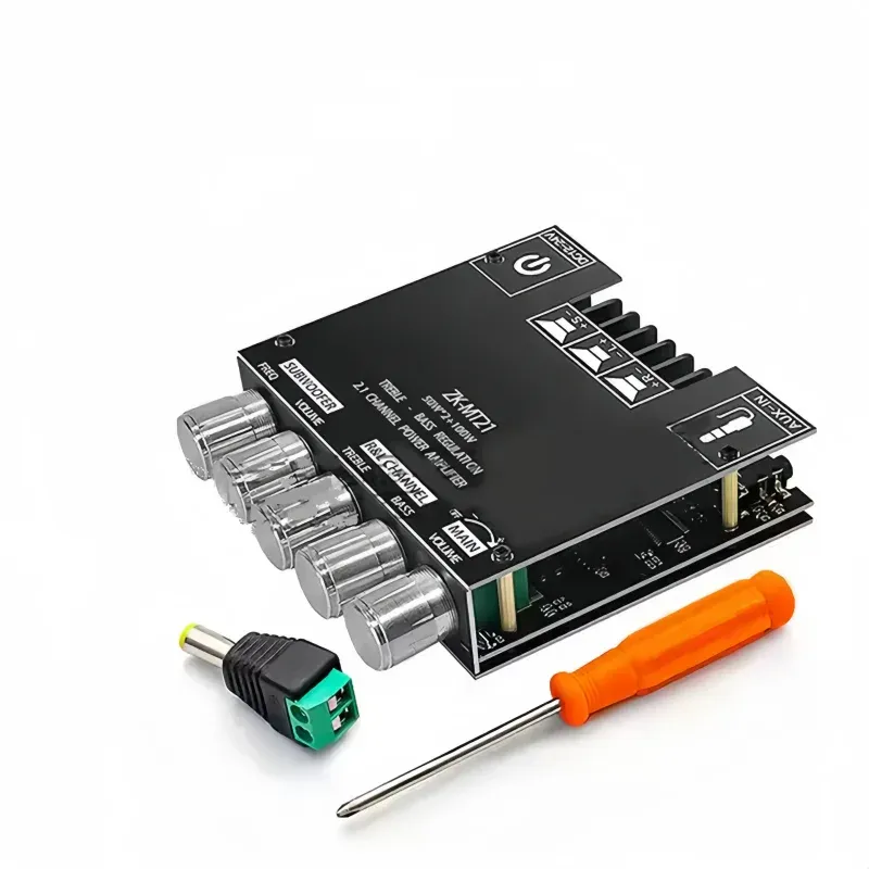 ZK-MT21 50W*2+100W BT Digital Power Amplifier Board Subwoofer 2.1 Channel 12V-24V Audio Power Amplifier-boxintelecom