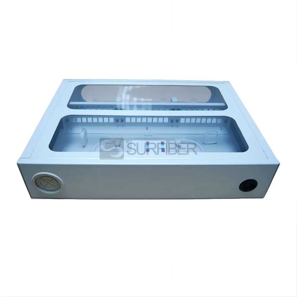 19 Inch Rack Mount Fiber Optic Terminal Box with Transparent Cover  Fixed Type for SC LC S
