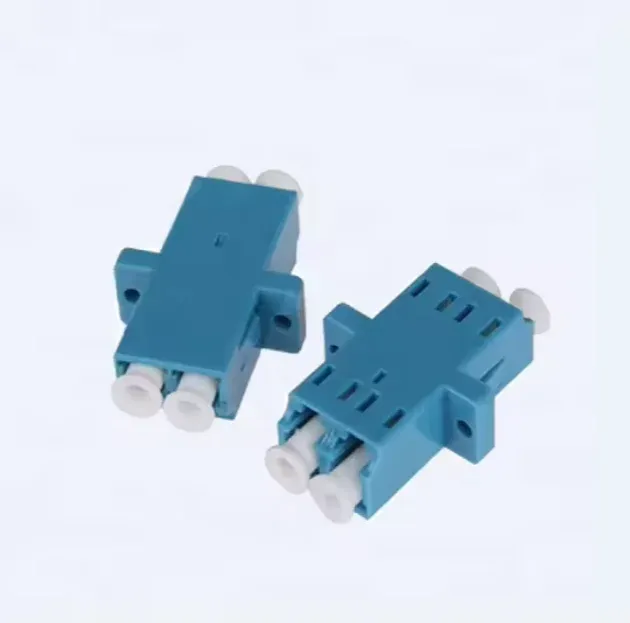 LC/UPC Fiber Optic Equipment Ceramic Single Mode Duplex Two LC Fiber Optic Adapter With Ea