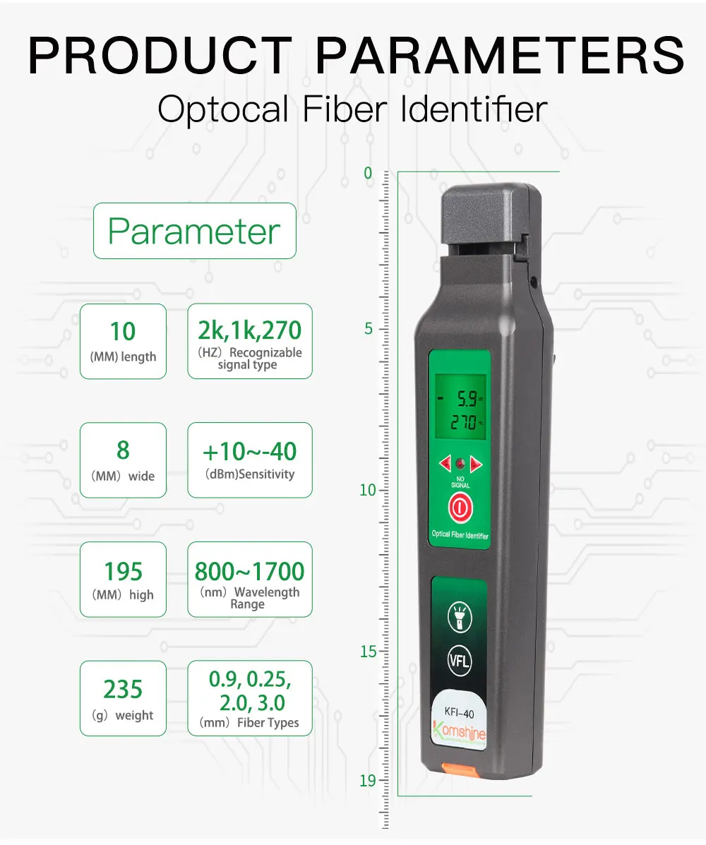 Handheld FTTH Optic Fiber Tester VFL Red Light Identifier with SDK & TCP Support for