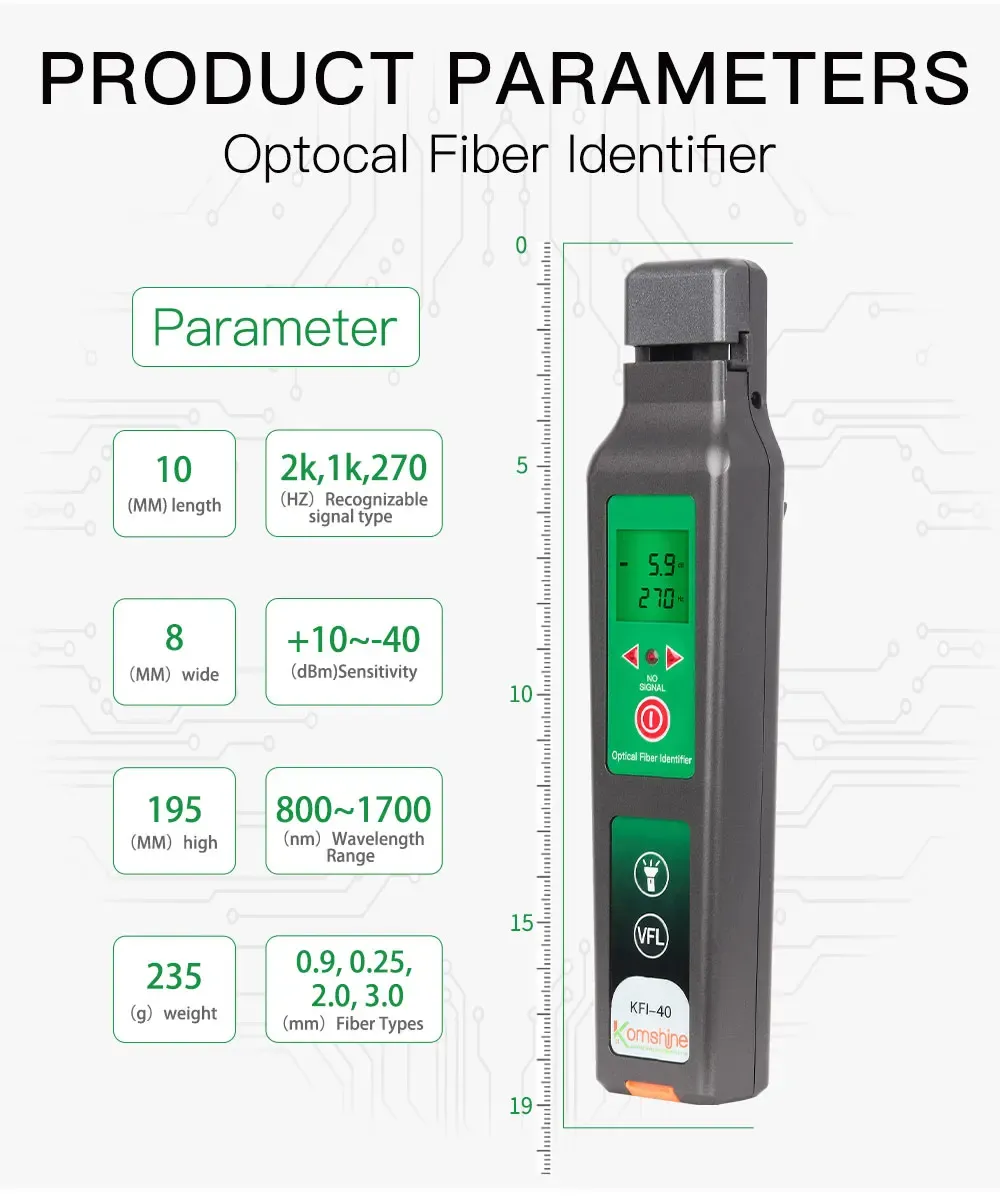 Handheld FTTH Optic Fiber Tester VFL Red Light Identifier with SDK & TCP Support for