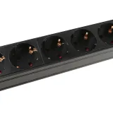 8-bit 1u Pdu German Standard Aluminum Alloy Power Socket for Cabinet Engineering Insert
