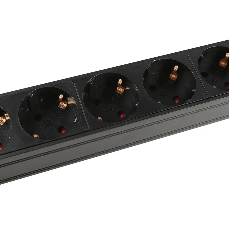 8-bit 1u Pdu German Standard Aluminum Alloy Power Socket for Cabinet Engineering Insert-boxintelecom