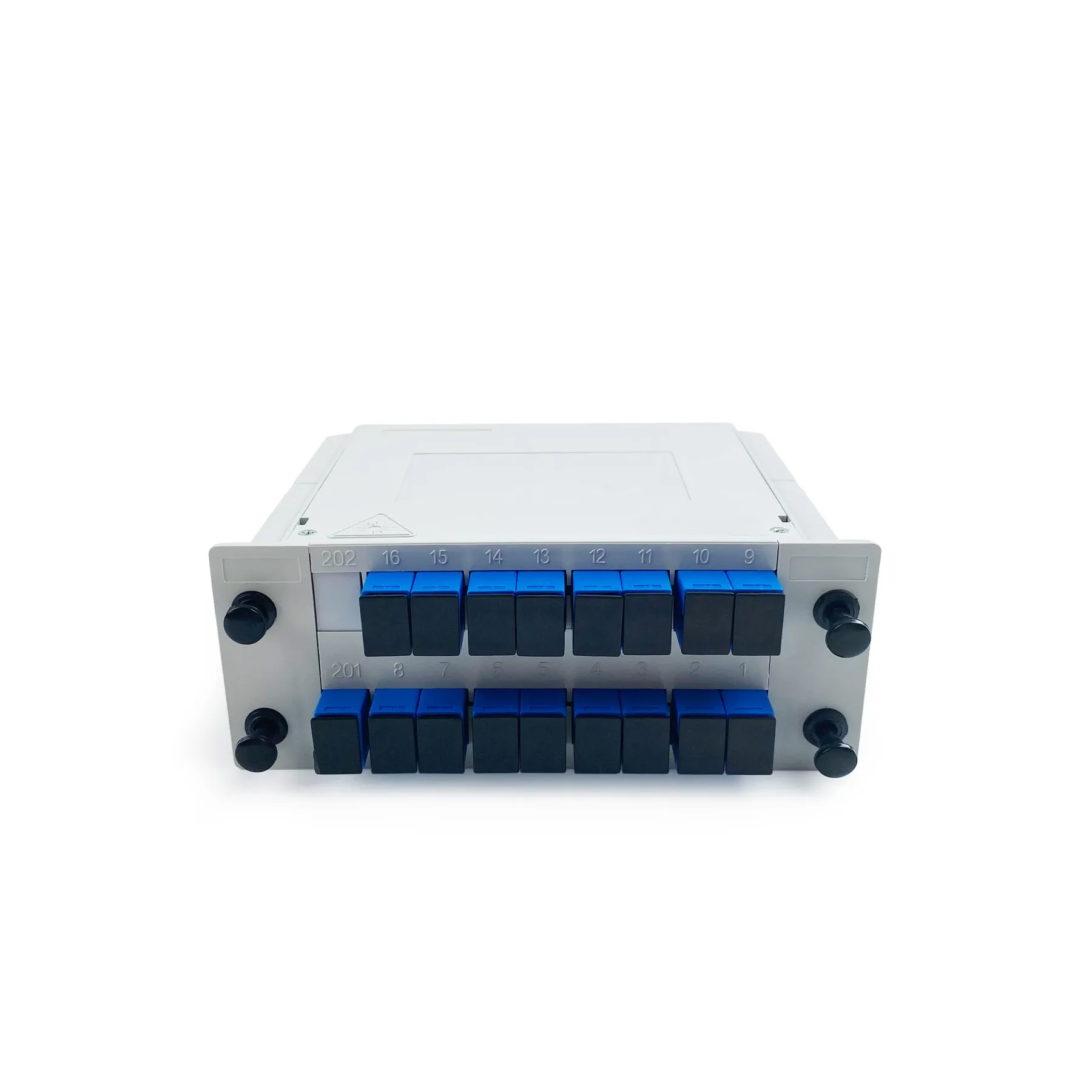 Cassette Type FTTH 1*16 Fiber PLC Splitter Low Insertion Loss 1*8 Fiber Cassette Splitter 