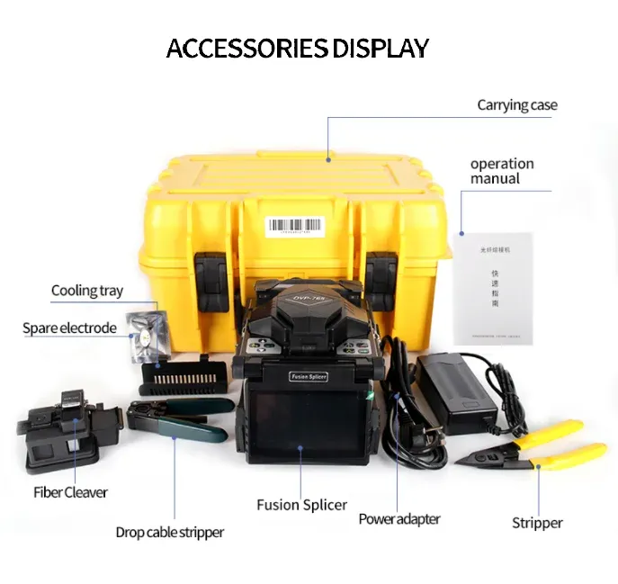 DVP 765 Fusion Splicing Machine Fiber Optic Fusion Splicer Dvp-765  FTTH Optical Fiber Arc
