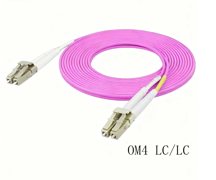 Telecom-Grade 10G Fiber Optic Patch Cable LC-LC Duplex Multimode OM3/OM4 50/125 LSZH Low-L