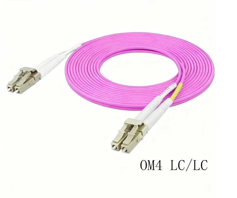 Telecom-Grade 10G Fiber Optic Patch Cable LC-LC Duplex Multimode OM3/OM4 50/125 LSZH Low-L