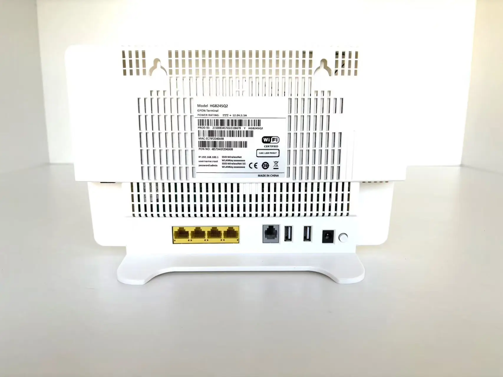 HG8245Q2 4GE+1GPON+1POT+2USB Dual-Band WiFi POE Powered DC 12V ONU with 1 Year Warranty for Commercial & Household Use 0
