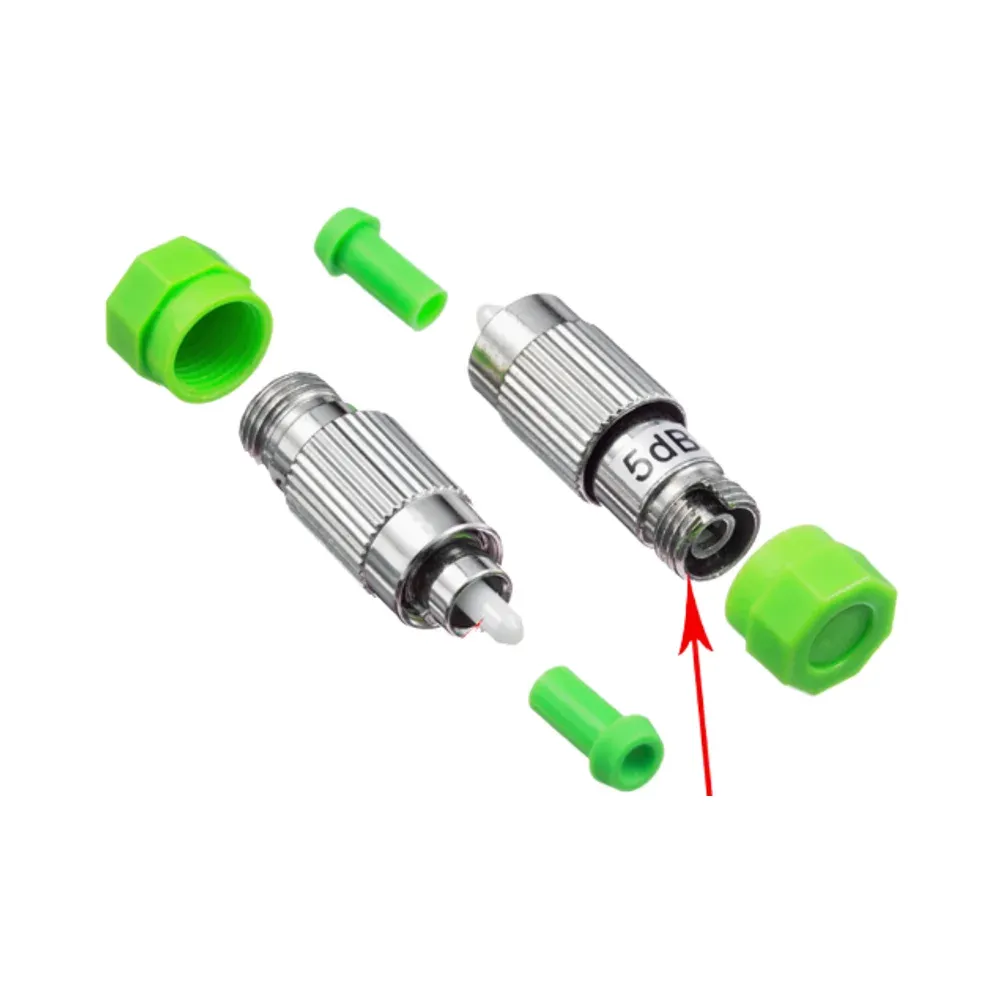 Optical FC/APC Fiber Optic Attenuator 0-30dB Fixed Attenuator with Flange Head Male Female