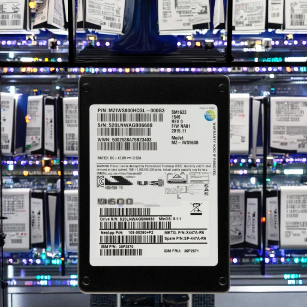 NetApp X447A-R6 108-00856 PM1723B 35P2870 35P2871 800G SAS SSD SM1633 Platters