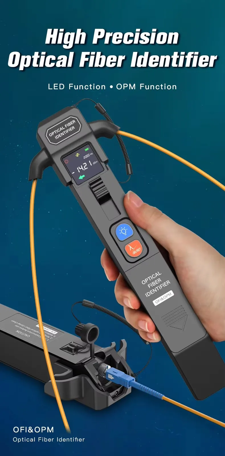 KFl-35 Metal Material Optical Fiber signal Identifier Live Fiber Identifier Detector Fiber Traffic Tester