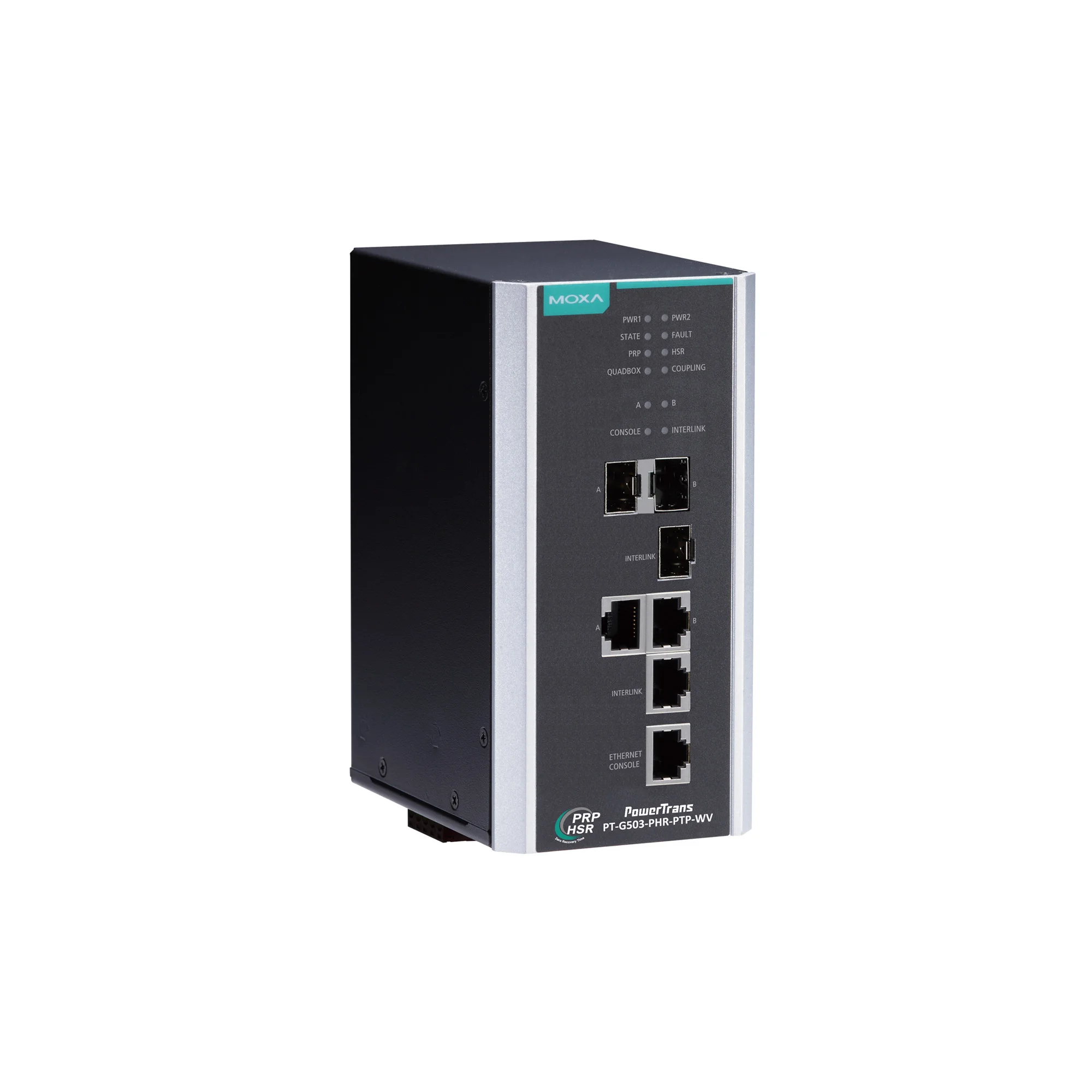 3-Port Full Gigabit Managed Redundant Industrial Ethernet Moxa PT-G503 Series Switch