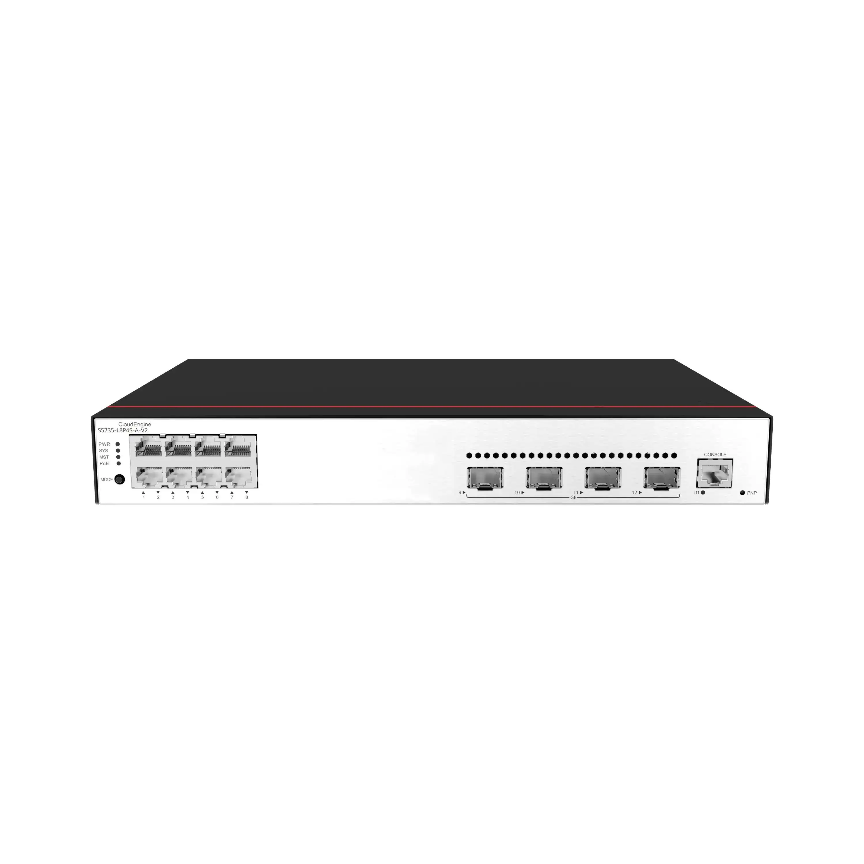 98012151 S5735I-L8P4X-A-V2 8*10/100/1000BASE-T 4*10GE SFP+ Ports, PoE+, AC Power Access Switch 1