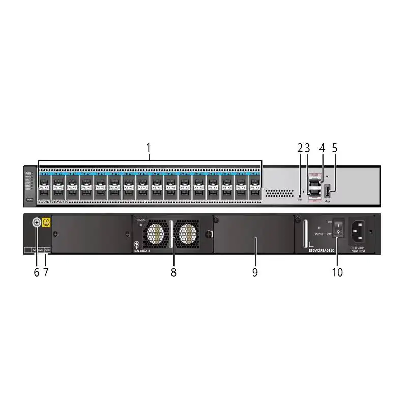 S6720-32X-SI-32S-AC 98010695 32*10GE SFP+ ports S6700 Series 24 Port SFP Ethernet Gigabit Network switch 0