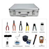 Tool Box 10KM VFL Fiber Cleaver Power Meter FTTH Cold Splicing Kit Bag Fiber Optic Tool Ki