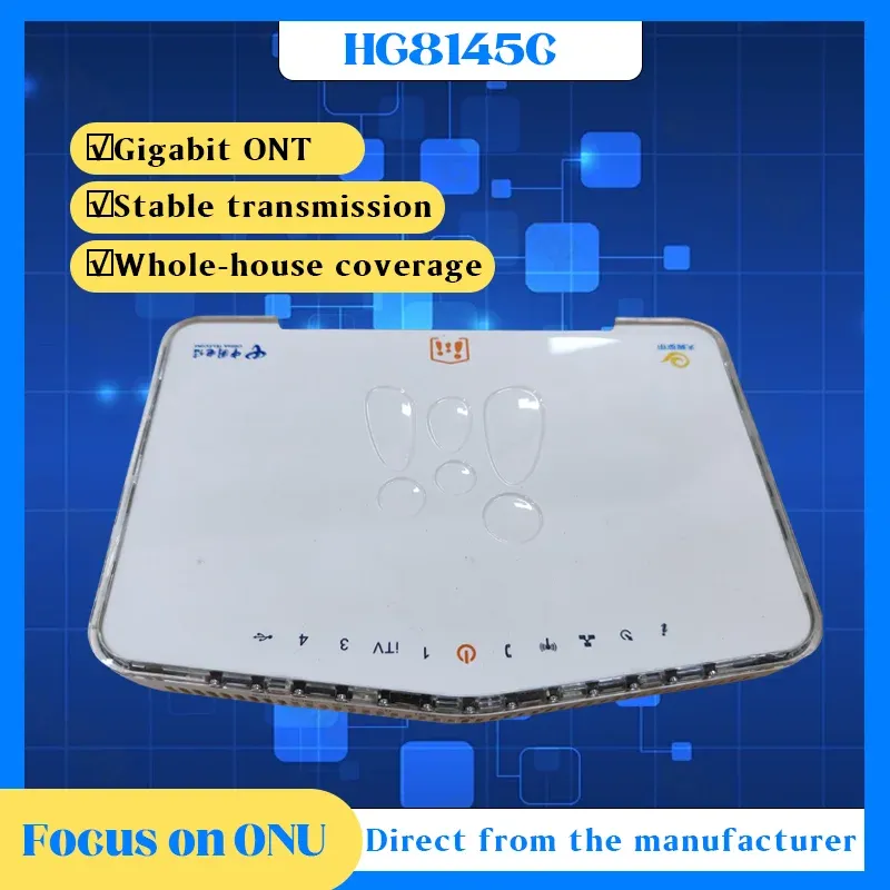 Used Chipsship Echolife HG8145C ONU Modem Fiber Optic Network Hua Wei WiFi Router with FTTH Support and 1 Year Warranty-boxintelecom