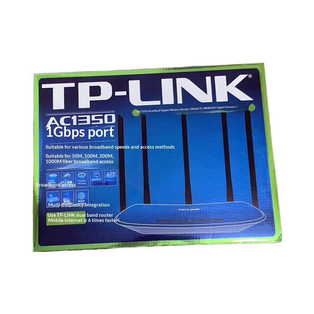 TP-LINK Gigabit 1350Mbps Dual-Band Wireless Router Fiber Broadband TL-WDR6500 High-Speed High-Power Wall Penetration King China-boxintelecom