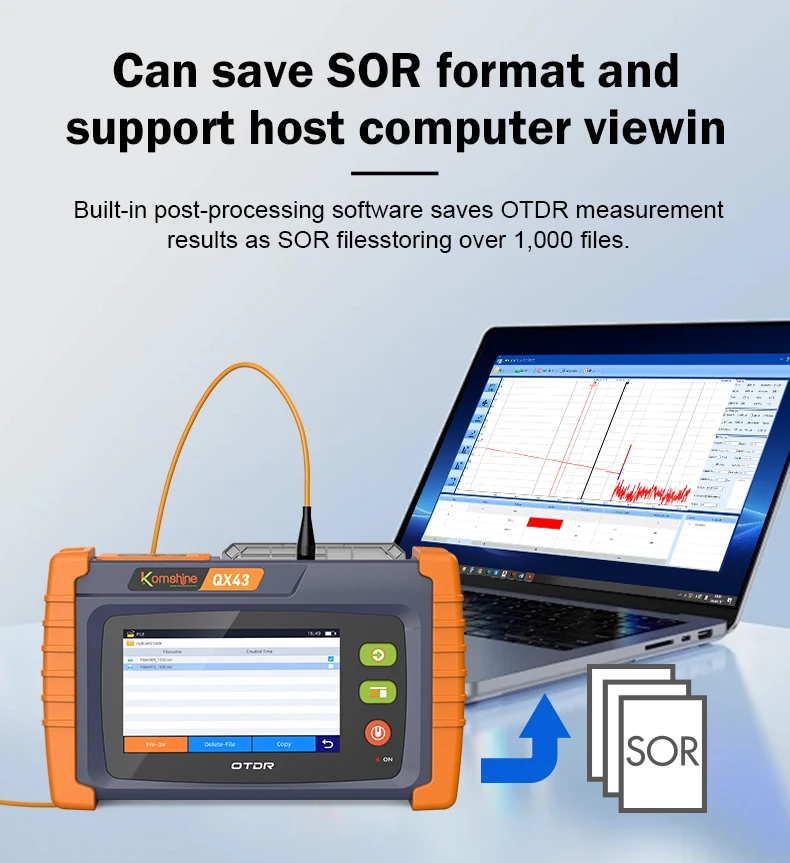 Newest Otdr Komshine Qx43 Komshine Qx43-p1 1310 1550 Smart   Otdr  Mini  OTDR Optical Time