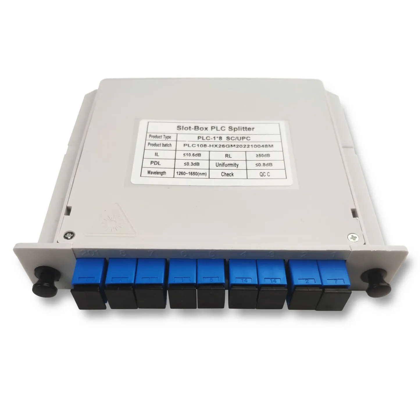 Cassette Type FTTH 1*8 Fiber PLC Splitter Low Insertion Loss 1*4 1*8 Fiber Cassette Splitt