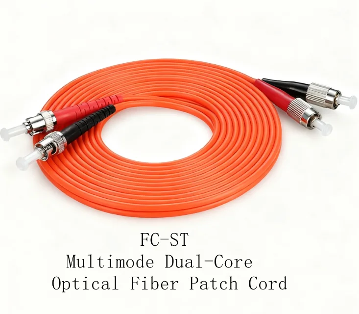 Telecom-Grade FC-ST Multimode Duplex Fiber Optic Patch Cable 50/125 OM2 Jumper Cord for Da
