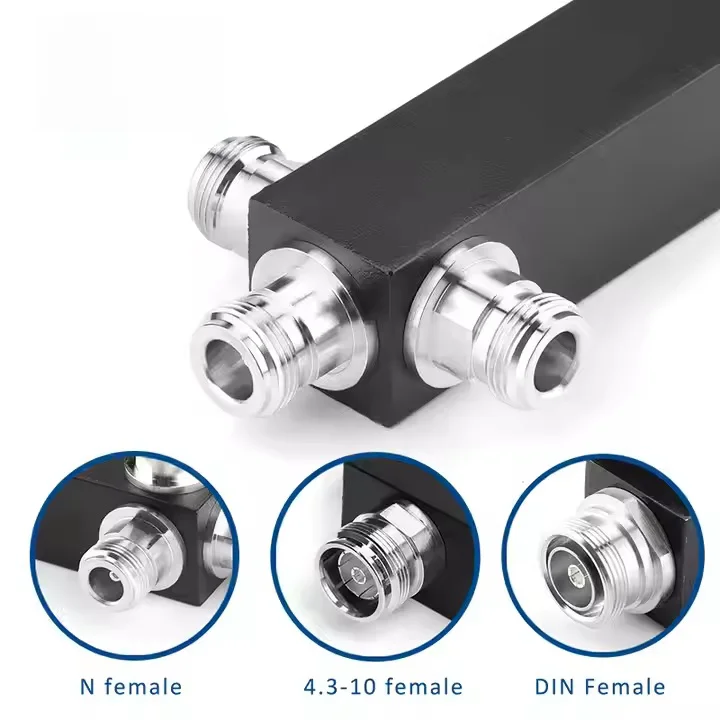 Black square 2/3/4 Way Power Splitter for Network Amplifier 700-2700mhz Power Splitter with N Female Connector-boxintelecom