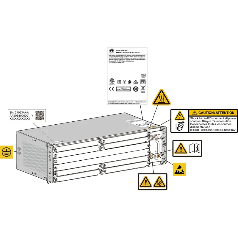 NetEngine 8000 M8 Integrated AC Chassis CR8PM8BASAC1 2*AC Power Fan Box CR5D00LAXF91 NE800