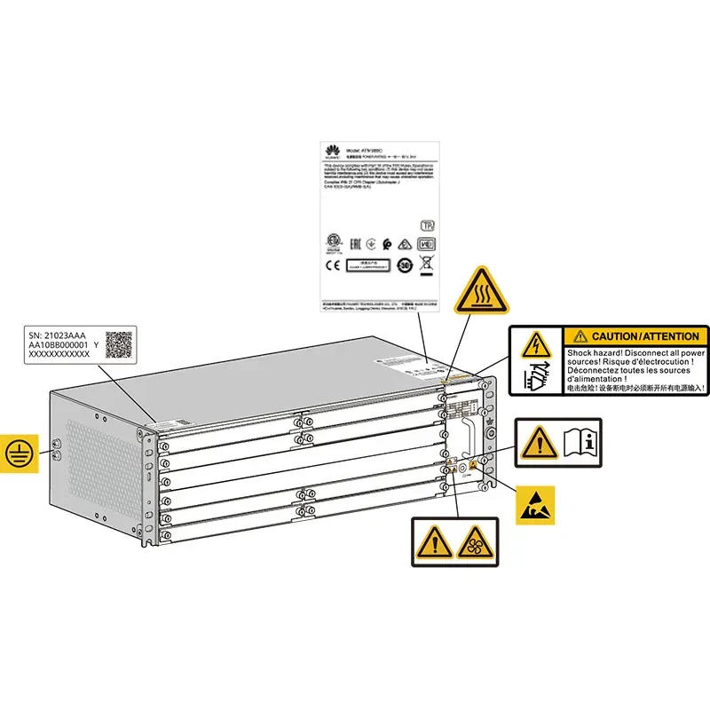 NetEngine 8000 M8 Integrated AC Chassis CR8PM8BASAC1 2*AC Power Fan Box CR5D00LAXF91 NE800