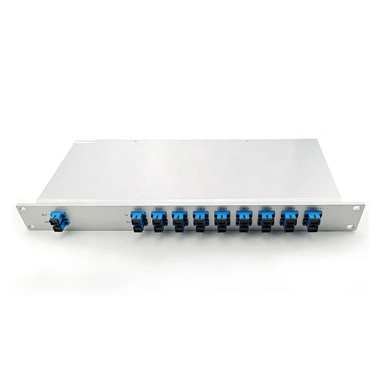 Fiber Optic Equipment ZG TECH Grey 1U 19'' Rack Mount 8CH+EXP DWDM MUX+DEMUX SC/UPC C31-C38 Wavelength 3-Year Warranty-boxintelecom