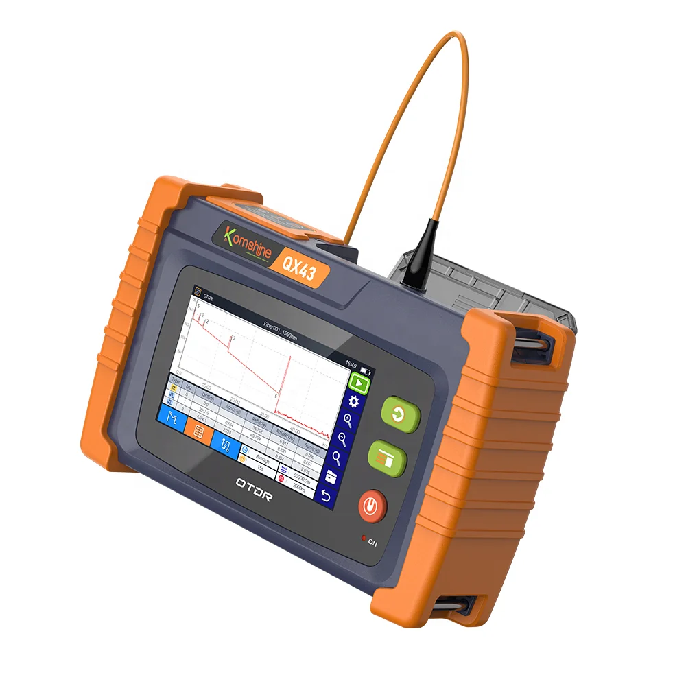 Komshine QX43 Mini Multi-functions OTDR 1310/1550/1625nm 26 24dB VFL OLS OPM RJ45 Event Map Optical Time Domain Reflectometer-boxintelecom