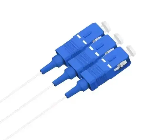 0.9mm Steel Tube Fiber Optic PLC Splitter 1x2 Mini Block Less 1*2 With SC/UPC Connector-boxintelecom