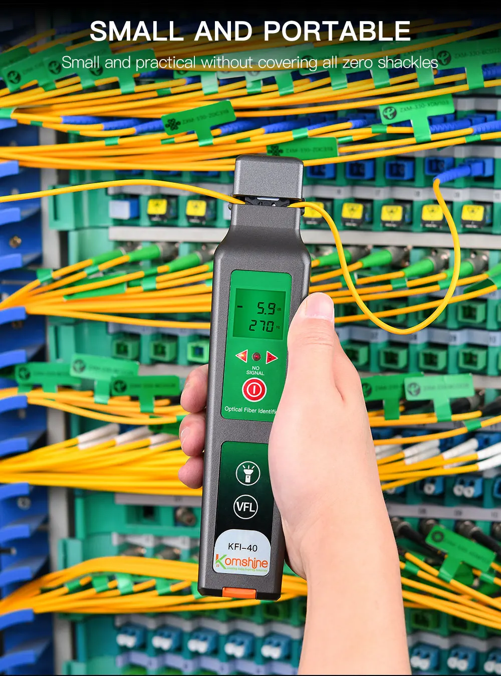 Handheld FTTH Optic Fiber Tester VFL Red Light Identifier with SDK & TCP Support for