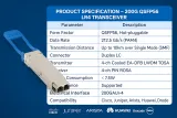 200G QSFP56 LR4 Fiber Optic Transceiver Module| FTTH| 10km Duplex LC| Compatible with for 