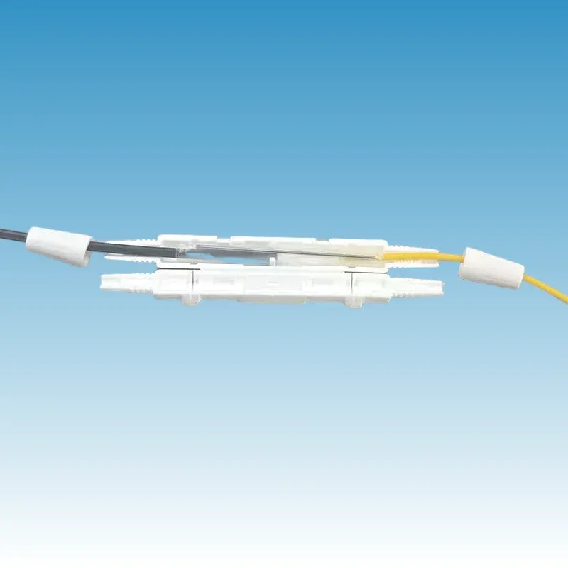 FTTH Inline Fiber Splice Protection Box ABS Snap-on 1-Core Joint Protector for Drop Cable/