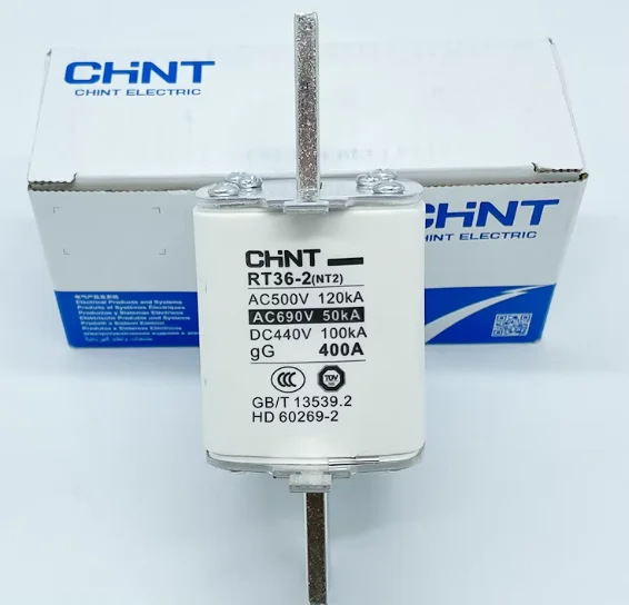 RT36-2 (NT2) 400A Fuse 500VAC 120kA Fast Acting Ceramic Fuse for Industrial Circuit Protection